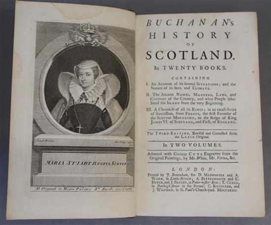 Buchanan, George - Buchanans History of Scotland. In Twenty Books, 2 vols, 3rd edition, 8vo, contemporary calf,